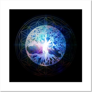 Luminous Tree of Life Mandala Posters and Art